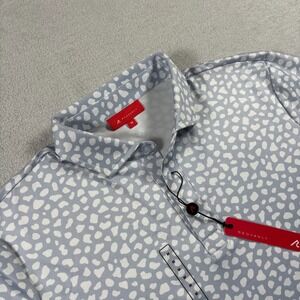 Redvanly Chatillon Polo Shirt Mens Medium Blue Lavender Pebble Print Athletic